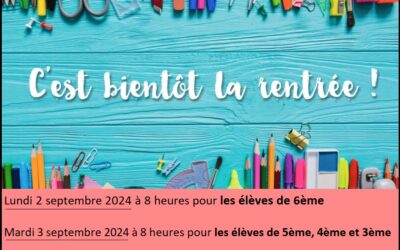 Rentrée 2024-2025 au collège Paul Emile Victor